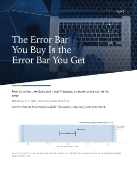 First page of the whitepaper: The Error Bar You Buy Is the Error Bar You Get, with an error bar drawn to scale.